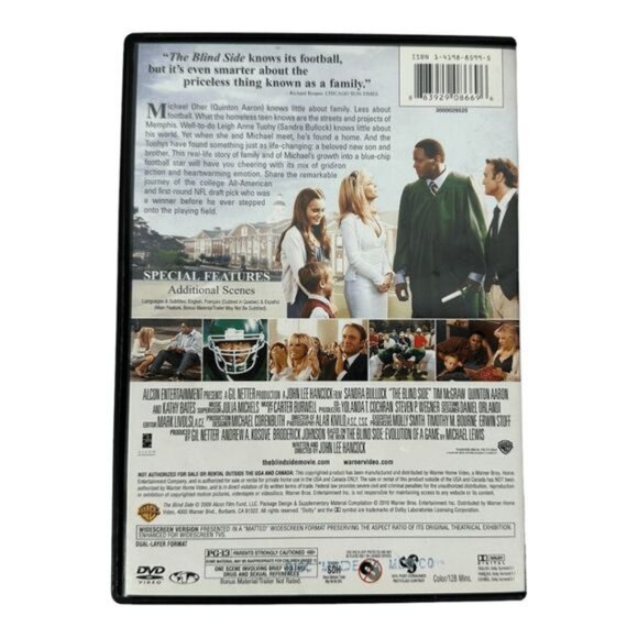 The Blind Side DVD 2009 Sandra Bullock PG13 Warner Bros Widescreen Drama Family - Picture 2 of 6